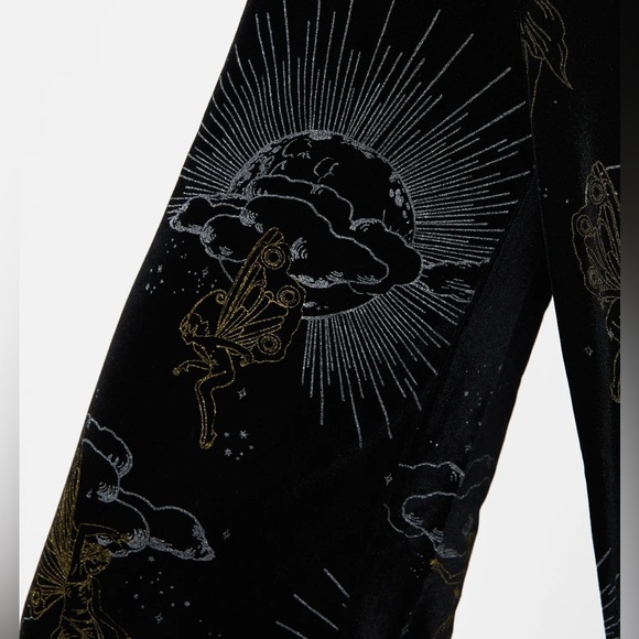 NWT Disturbia Adelina Foil Print Velour Cami Jumpsuit size 14 - Picture 6 of 6